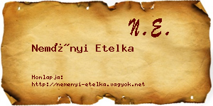 Neményi Etelka névjegykártya